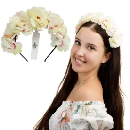 opaska-kwiatowa-kremowo-rozowa-na-glowe-duze-kwiaty-styl-boho-wianek