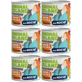 karma-mokra-dla-kota-animal-island-indyk-kaczka-dla-kociat-6x185g