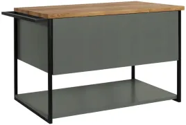 lakierowana-szafka-pod-umywalke-80-cm-zielona-polmat-wiszaca-blat-drewniany