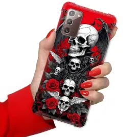 etui-do-samsung-note-20-antishock-wzmocnione-solidne-gotyckie-czaszki-wzory