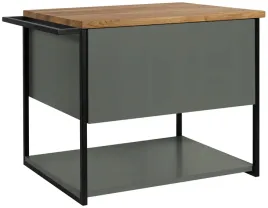 lakierowana-szafka-pod-umywalke-60-cm-zielona-polmat-wiszaca-blat-drewniany