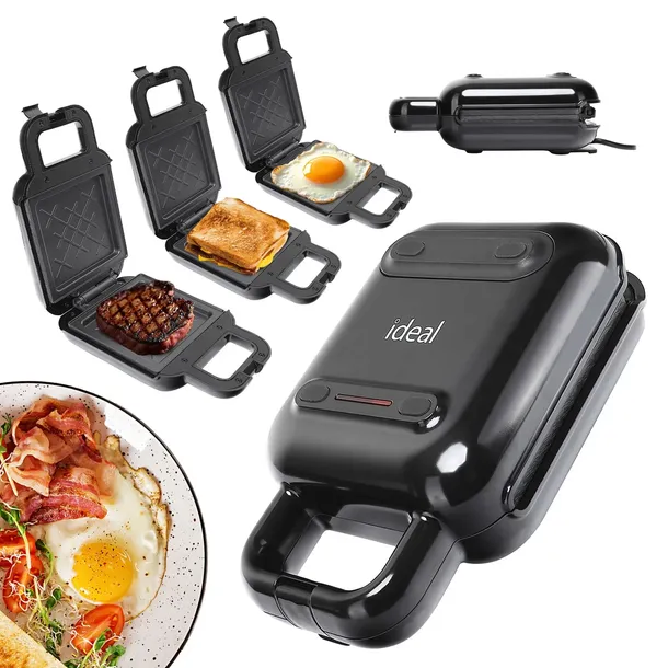 OPIEKACZ ELEKTRYCZNY GRILL KANAPEK TOSTÓW JAJEK SANDWICH TOSTER IDEAL 1200W