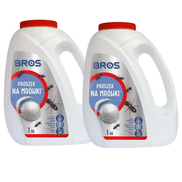 BROS Proszek Na Mrówki Skutecznie Niszczący Mrowisko ZESTAW 1 Kg x2