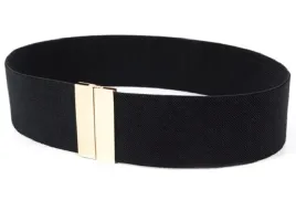 pasek-damski-czarny-elegancki-zlota-klamra-elastyczny-szeroki-90-120-cm