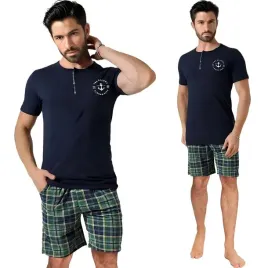 bawelniana-klasyczna-pizama-meska-neti-z-krotkim-rekawem-granatowa