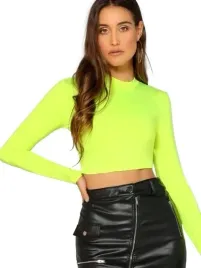 shein-top-damski-zielony-dlugi-rekaw-casual-36-1dj