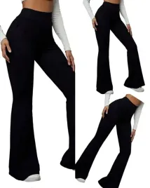 eleganckie-spodnie-damskie-elastyczne-legginsy-czarne-dzwony-klasyczne