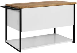 lakierowana-szafka-pod-umywalke-wiszaca-80-cm-bialy-polysk-blat-drewniany