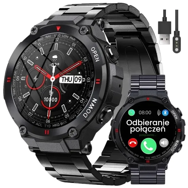 SMARTWATCH MĘSKI GRAVITY GT7-2 POŁĄCZENIA POLSKIE MENU PULS CIŚNIENIE