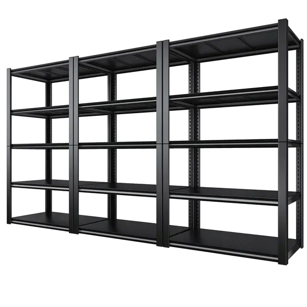 REGAŁ METALOWY MAGAZYNOWY 200x300x40 5 półek do garażu piwnicy biura czarny
