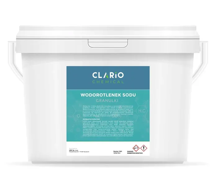 Soda Kaustyczna Wodorotlenek sodu granulki Clario Chemical do rur 5kg 5000g