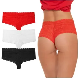 3x-figi-damskie-koronkowe-wygodne-bikini-majtki-wysoki-stan-szorty-moraj-xl