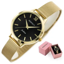 zegarek-damski-perfect-silvia-zloty-bransoletka-mesh-box-grawer