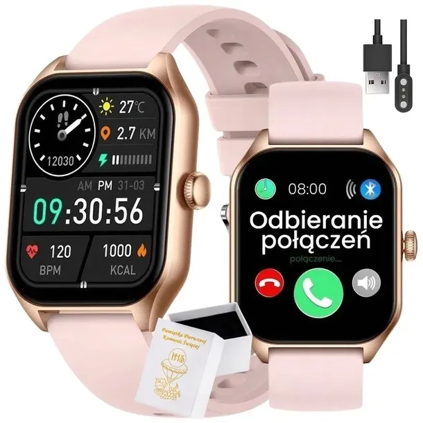 ZEGAREK SMARTWATCH DLA DZIEWCZYNKI PREZENT NA KOMUNIĘ +TOREBKA
