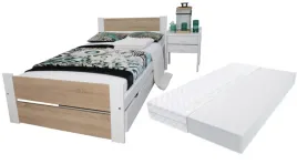 lozko-pojedyncze-lea-80x200-biale-dab-sonoma-z-materacem-pi-stelaz-gratis