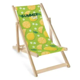 drewniany-lezak-dzieciecy-summer-kid-zielono-zolty-z-nadrukiem-cytryny