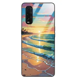 etui-do-oppo-find-x2-wakacje-plaza-zachod-slonca-ocean-fale-palmy-wzory