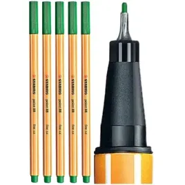 cienkopis-zielony-do-rysowania-szkicowania-point-88-04-mm-stabilo-5-szt