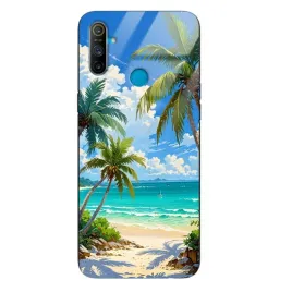 etui-do-realme-c3-wakacje-plaza-zachod-slonca-ocean-fale-palmy-wiele-wzorow