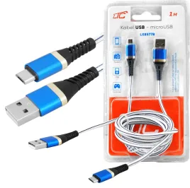 kabel-usb-a-microusb-niebiesko-bialy-1m-mocny-oplot-szybkie-ladowanie