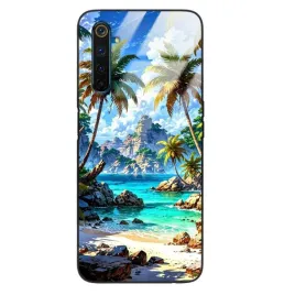 etui-do-realme-6-pro-wakacje-plaza-zachod-slonca-ocean-fale-palmy-wzory