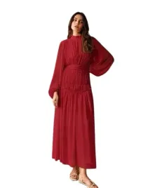 shein-damska-sukienka-czerwona-maxi-prsota-z-dlugim-rekawkiem-xs-1dk