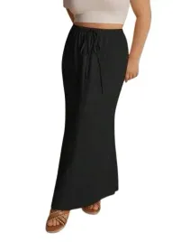 shein-plus-size-spodnica-czarna-gladka-damska-maxi-z-lnem-44-1db