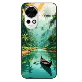 etui-do-huawei-nova-12-wakacje-plaza-zachod-slonca-ocean-fale-palmy-wzory