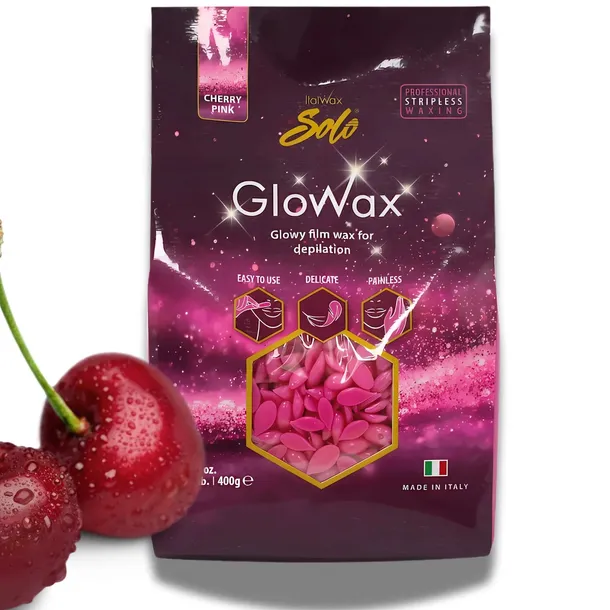 WOSK TWARDY GLOWAX do wrażliwej twarzy wąsik bikini ItalWax bezpaskowy 400g