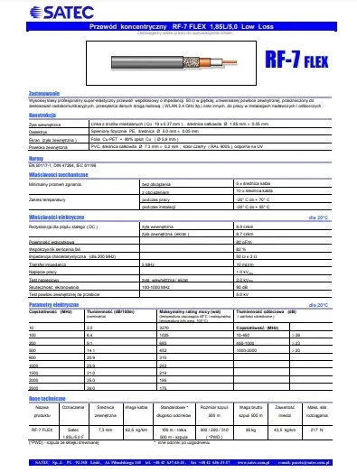 20-metrow-kabel-koncentryczny-satec-rf-7-stan-opakowania-oryginalne