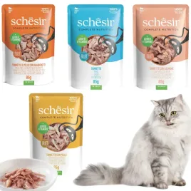 Zdjęcie produktu Schesir Zestaw Tuńczyk w galaretce 4 smaki 85g x 10 karma dla kota 40 sztuk