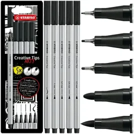 cienkopisy-stabilo-creative-tips-arty-flamastry-czarne-rozne-konce-5-szt