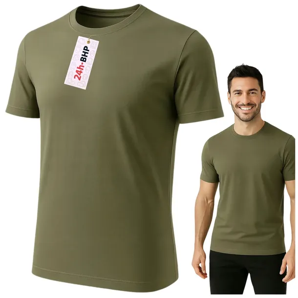 Koszulka ROBOCZA męska BAWEŁNA 100% t-shirt BHP KHAKI uniwersalna