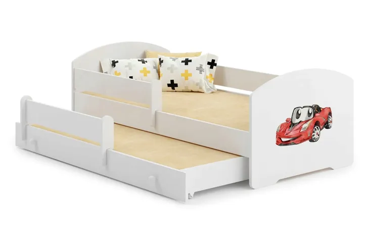 Łóżko dziecięce LUK II 160x80 podwójne wysuwane - auto