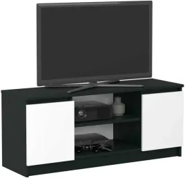 szafka-rtv-stolik-pod-telewizor-120cm-stojaca-drzwi-polka-czarny-bialy