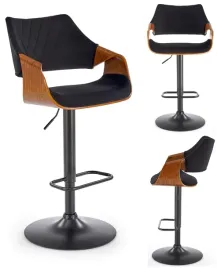 hoker-welurowy-ze-sklejki-gietej-krzeslo-stolek-barowy-czarny-orzech-h-124