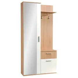 garderoba-dab-sonoma-bialy-z-lustrem-wieszakami-szuflada-lux-97x195x30-cm