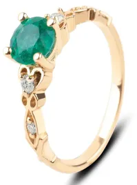piekny-oryginalny-zloty-pierscionek-ze-szmaragdem-i-brylantami-14kt-585
