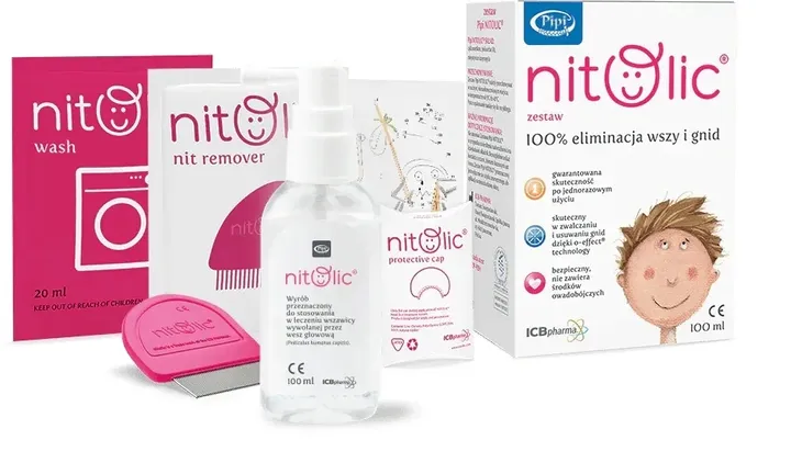ZESTAW PIPI NITOLIC eliminuje 100% wszy, gnid po zastosowaniu ICB 100ml
