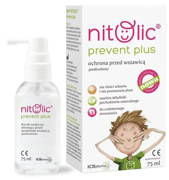 Pipi Nitolic PREVENT PLUS Wyrób medyczny chroniący przed wszawicą ICB 75ml