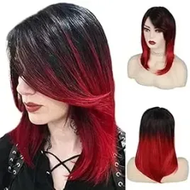 sztuczne-wlosy-peruka-ombre-czarno-czerwone