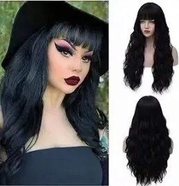 peruka-syntetyczna-dlugie-czarne-wlosy-fale-grzywka