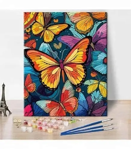 MALOWANIE PO NUMERACH 50x40 cm dmuchawiec MOTYL MOTYLE MOTYLKI