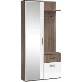 garderoba-dab-truflowy-bialy-z-lustrem-wieszakami-szuflada-lux-97x195x30-cm