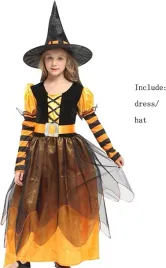 kostium-stroj-czarownica-wiedzma-halloween-sukienka-110-120