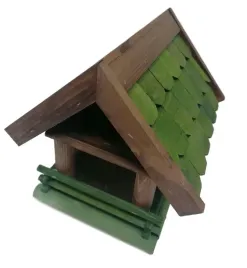 karmnik-drewniany-dla-ptakow-zielony-domek-budka-28x28-cm