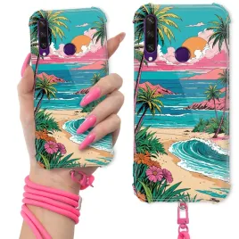 etui-do-huawei-y6p-anti-shock-crossbody-smycz-pink-beach-wakacyjne-letnie