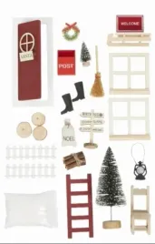 mini-dekoracje-swiateczne-do-domku-dla-lalek-dekoracji-diy-drzwi-skrzata