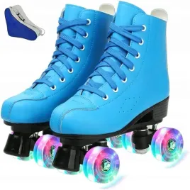 wrotki-niebieskie-r-41-kolka-swiecace-led-skora-pu