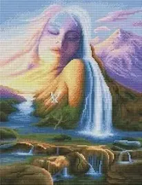 haft-diamentowy-kobieta-gora-wodospad-30x40cm-diamond-paiting-5d
